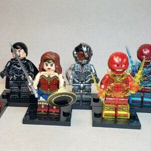 Custom Printed MOC Justice League The Flash Minifigures 8 Pack